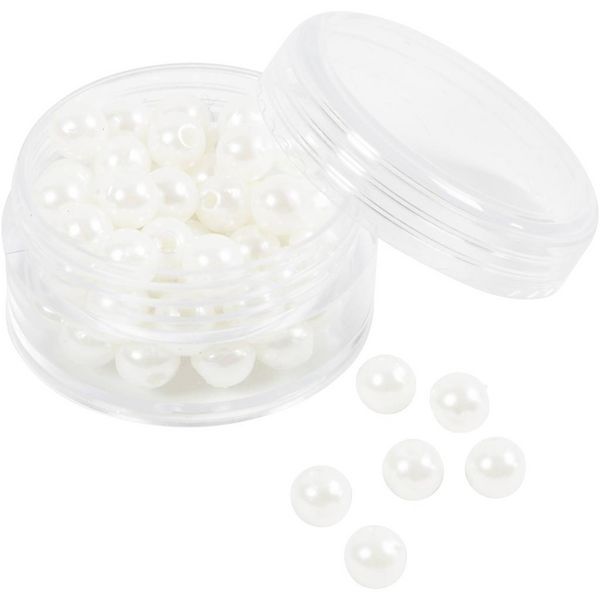 Produktbild: Creativ Company Wachsperlen, D 6 mm, Lochgr&ouml;&szlig;e 1,9 mm, Perlmutt , 65 Stk