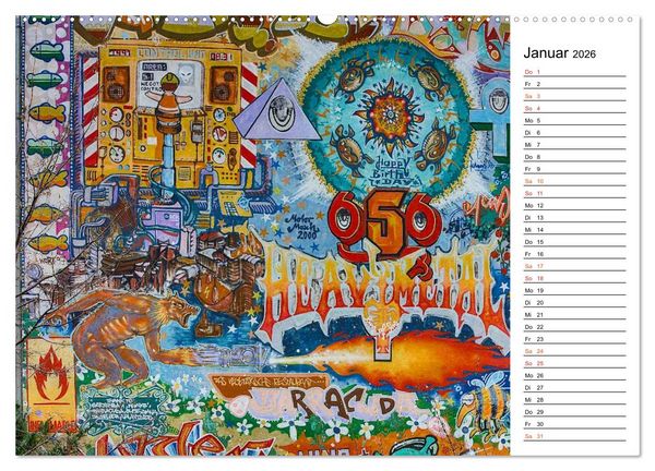 Produktbild: Graffiti (hochwertiger Premium Wandkalender 2026 DIN A2 quer), Kunstdruck in Hochglanz