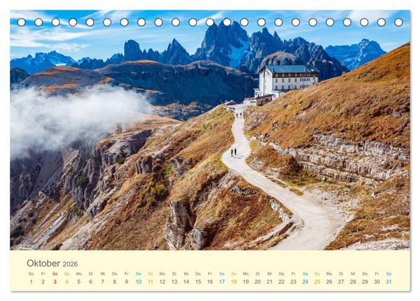 Produktbild: Wanderwege - zu Fu&szlig; in Europa (Tischkalender 2026 DIN A5 quer), CALVENDO Monatskalender