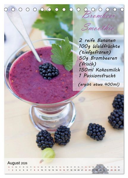 Produktbild: Smoothies zum Selbermachen (Tischkalender 2026 DIN A5 hoch), CALVENDO Monatskalender
