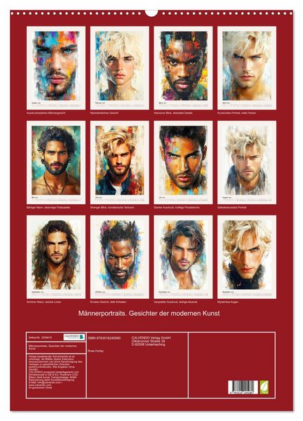 Produktbild: M&auml;nnerportraits. Gesichter der modernen Kunst (Wandkalender 2026 DIN A2 hoch), CALVENDO Monatskalender
