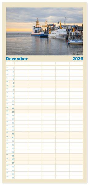 Produktbild: Familienplaner 2026 - Norderney Sehnsuchtskalender mit 5 Spalten (Wandkalender, 21 x 45 cm) CALVENDO