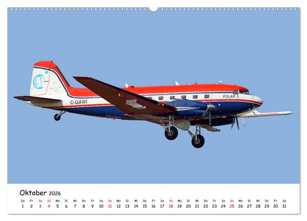 Produktbild: Flugzeuge am blauen Himmel (hochwertiger Premium Wandkalender 2026 DIN A2 quer), Kunstdruck in Hochglanz