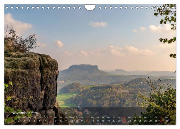 Produktbild: Elbsandsteingebirge - Rund um die Bastei (Wandkalender 2026 DIN A4 quer), CALVENDO Monatskalender