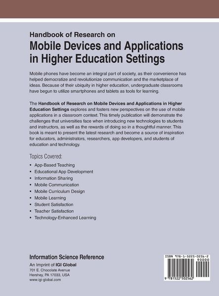 Produktbild: Handbook of Research on Mobile Devices and Applications in Higher Education Settings