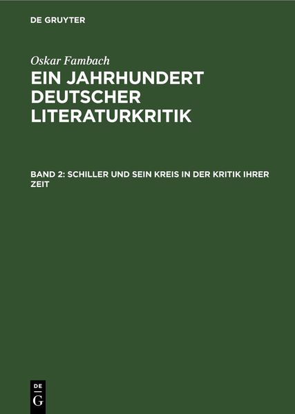 Produktbild: Schiller und sein Kreis in der Kritik ihrer Zeit