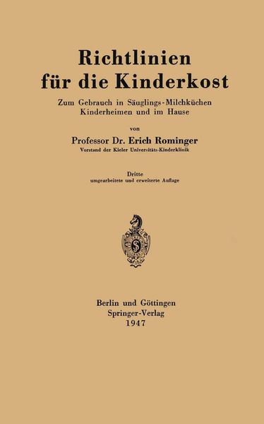 Produktbild: Richtlinien f&uuml;r die Kinderkost
