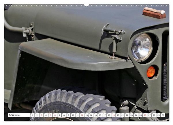 Produktbild: Willys Jeep im Detail vom Frankfurter Taxifahrer Petrus Bodenstaff (hochwertiger Premium Wandkalender 2026 DIN A2 quer), Kunstdruck in Hochglanz