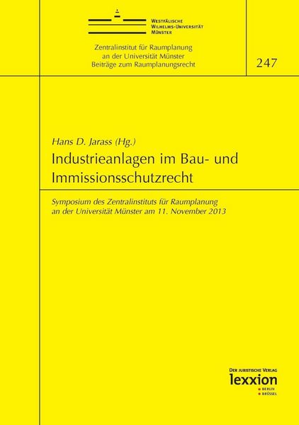 Produktbild: Industrieanlagen im Bau- und Immissionsschutzrecht