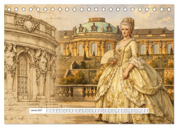 Produktbild: Rokoko Weltreise (Tischkalender 2027 DIN A5 quer), CALVENDO Monatskalender