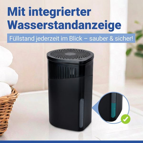 Produktbild: Raumentfeuchter Mod. Drop Schwarz 1000 g, 2er Set, f&uuml;r R&auml;ume bis ca. 80 m&sup3;