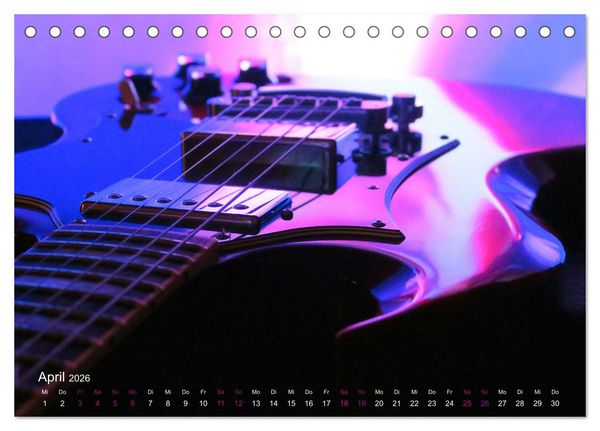 Produktbild: SPOTLIGHTS - Gitarren im Scheinwerferlicht (Tischkalender 2026 DIN A5 quer), CALVENDO Monatskalender