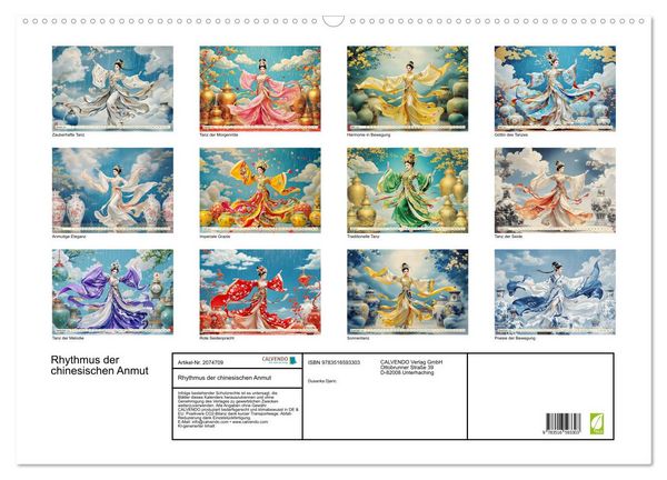 Produktbild: Rhythmus der chinesischen Anmut (Wandkalender 2026 DIN A2 quer), CALVENDO Monatskalender