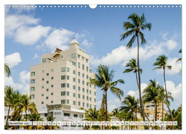 Produktbild: Miami Beach und Art Deco District (Wandkalender 2026 DIN A3 quer), CALVENDO Monatskalender