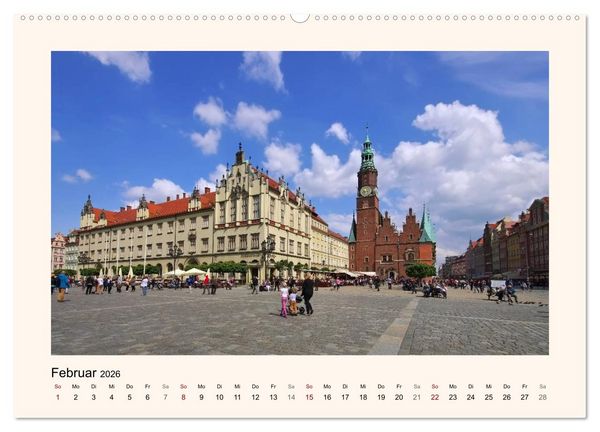 Produktbild: Breslau - Schlesiens Herz an der Oder (hochwertiger Premium Wandkalender 2026 DIN A2 quer), Kunstdruck in Hochglanz