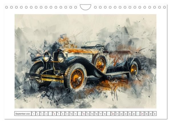 Produktbild: Aquarell Oldtimer (Wandkalender 2026 DIN A4 quer), CALVENDO Monatskalender