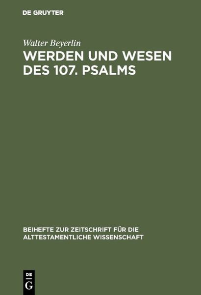 Produktbild: Werden und Wesen des 107. Psalms
