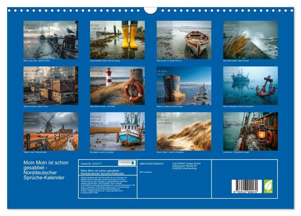 Produktbild: Moin Moin ist schon gesabbel - Norddeutscher Spr&uuml;che-Kalender (Wandkalender 2027 DIN A3 quer), CALVENDO Monatskalender