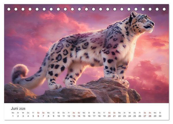 Produktbild: Geist des Gebirges - Ein Jahr in der wilden Welt der Schneeleoparden (Tischkalender 2026 DIN A5 quer), CALVENDO Monatskalender