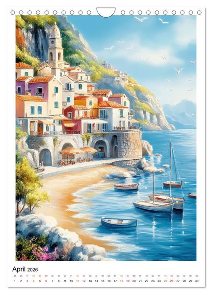 Produktbild: Dolce Vita an der K&uuml;ste von Amalfi (Wandkalender 2026 DIN A4 hoch), CALVENDO Monatskalender