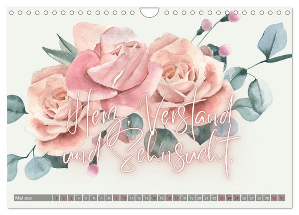 Produktbild: Flower Romance - Romantischer Bl&uuml;tenzauber (Wandkalender 2026 DIN A4 quer), CALVENDO Monatskalender