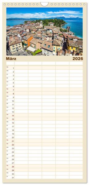 Produktbild: Familienplaner 2026 - Gardasee - lago di Garda by Sascha Ferrari mit 5 Spalten (Wandkalender, 21 x 45 cm) CALVENDO
