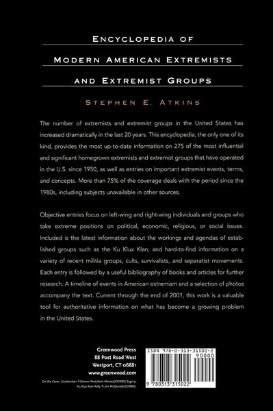 Produktbild: Encyclopedia of Modern American Extremists and Extremist Groups