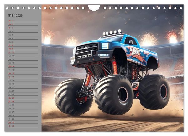 Produktbild: Monster trucks La confrontation ultime (Calendrier mural 2026 DIN A4 vertical), CALVENDO calendrier mensuel