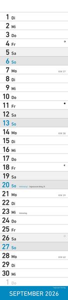 Produktbild: Streifenplaner BLAU 2026 - Streifenkalender - Wandplaner - Küchen-Kalender - 11,3x49,5