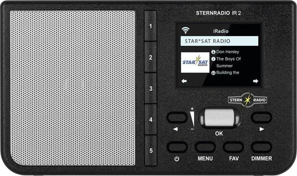 TechniSat STERNRADIO IR 2 Internet Tischradio Internet AUX, WLAN, Internetradio  Weckfunktion, wiederaufladbar Schwarz