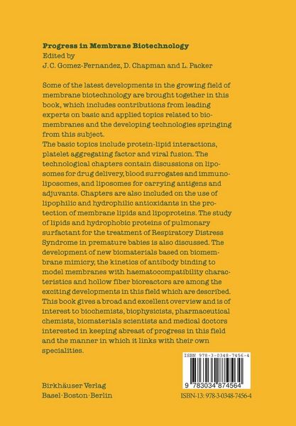 Produktbild: Progress in Membrane Biotechnology