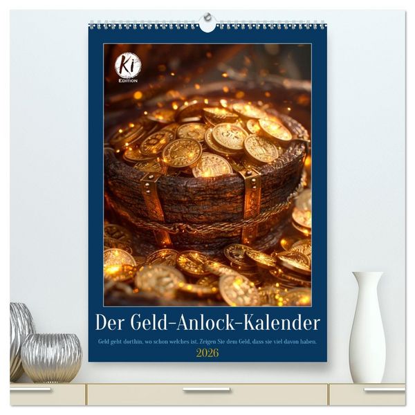 Produktbild: Der Geld-Anlock-Kalender (hochwertiger Premium Wandkalender 2026 DIN A2 hoch), Kunstdruck in Hochglanz