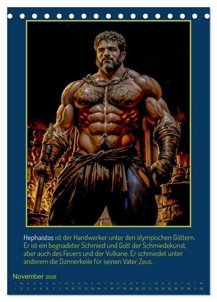 Produktbild: Olympische G&ouml;tter (Tischkalender 2026 DIN A5 hoch), CALVENDO Monatskalender