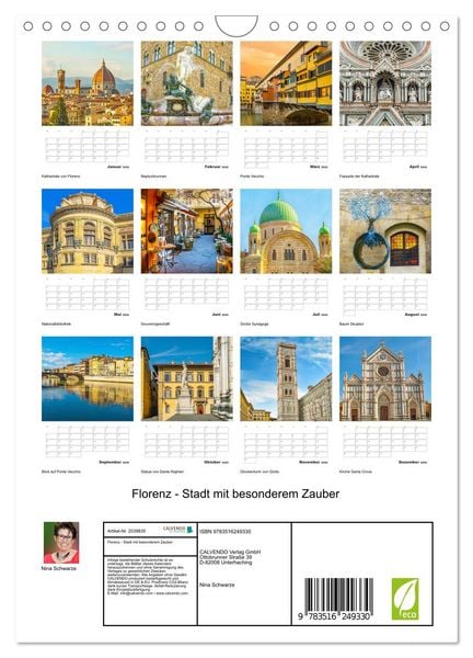 Produktbild: Florenz - Stadt mit besonderem Zauber (Wandkalender 2026 DIN A4 hoch), CALVENDO Monatskalender