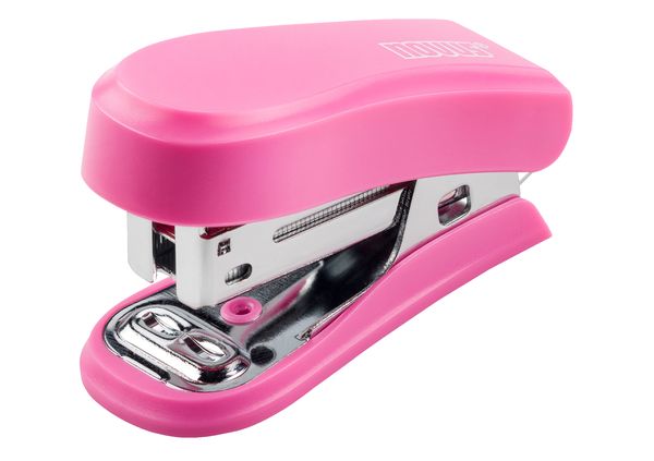 Produktbild: Heftger&auml;t Mini, bis 12 Blatt pink, im Blister