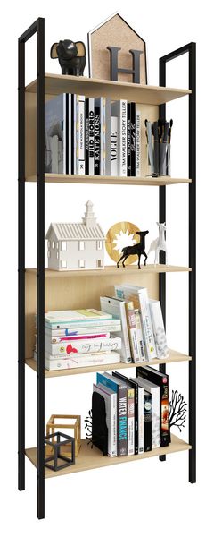 Produktbild: Holz Metall Stand Regal B&uuml;ro B&uuml;cher Flakos 5fach