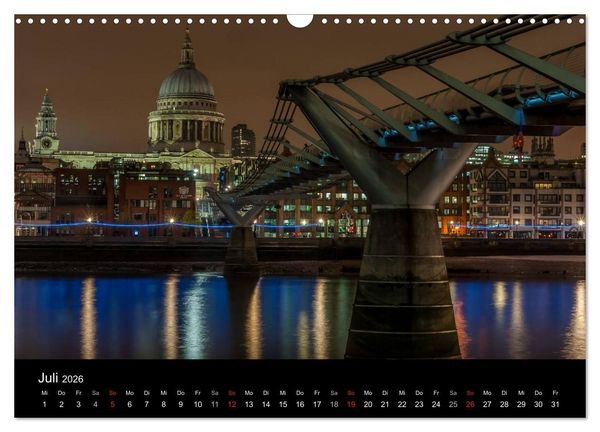 Produktbild: London - Nachts an der Themse (Wandkalender 2026 DIN A3 quer), CALVENDO Monatskalender