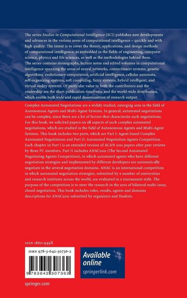 Produktbild: Complex Automated Negotiations: Theories, Models, and Software Competitions