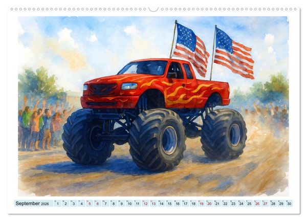 Produktbild: Monstertruck Spektakel (Wandkalender 2026 DIN A2 quer), CALVENDO Monatskalender