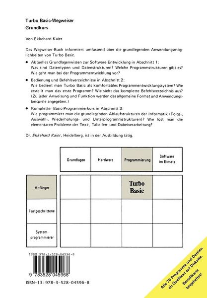 Produktbild: Turbo Basic-Wegweiser Grundkurs