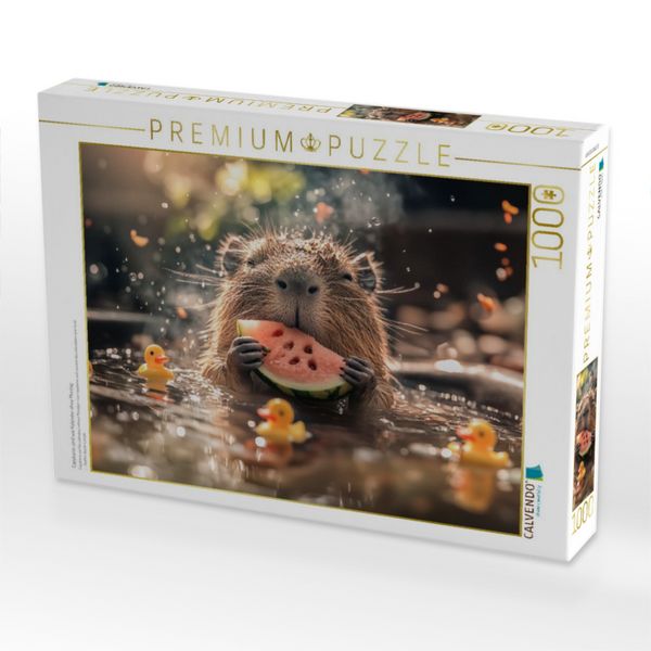 Produktbild: CALVENDO Puzzle Capybaras sind wie Kalender ohne Montag | 1000 Teile Lege-Gr&ouml;&szlig;e 64x48cm Foto-Puzzle f&uuml;r gl&uuml;ckliche Stunden