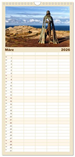 Produktbild: Familienplaner 2026 - Cornwall - Einzigartig mit 5 Spalten (Wandkalender, 21 x 45 cm) CALVENDO