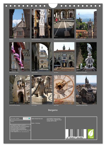 Produktbild: Bergamo (Wall Calendar 2026 DIN A4 portrait), CALVENDO 12 Month Wall Calendar