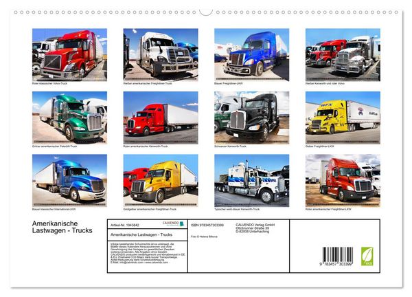 Produktbild: Amerikanische Lastwagen - Trucks (hochwertiger Premium Wandkalender 2026 DIN A2 quer), Kunstdruck in Hochglanz
