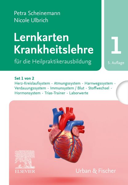 Produktbild: Lernkarten Krankheitslehre Set 1 f&uuml;r die Heilpraktikerausbildung. (Set 1 von 2, Karten A-G, T, U)