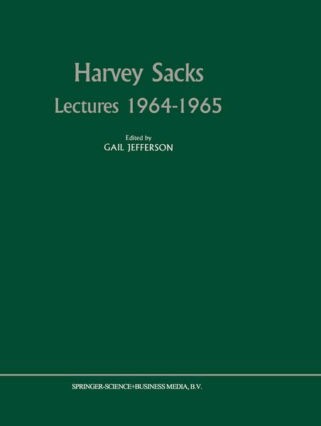 Produktbild: Harvey Sacks Lectures 1964&ndash;1965