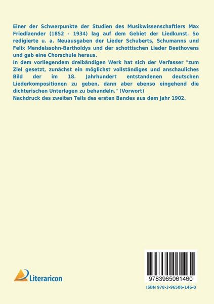 Produktbild: Das deutsche Lied im 18. Jahrhundert