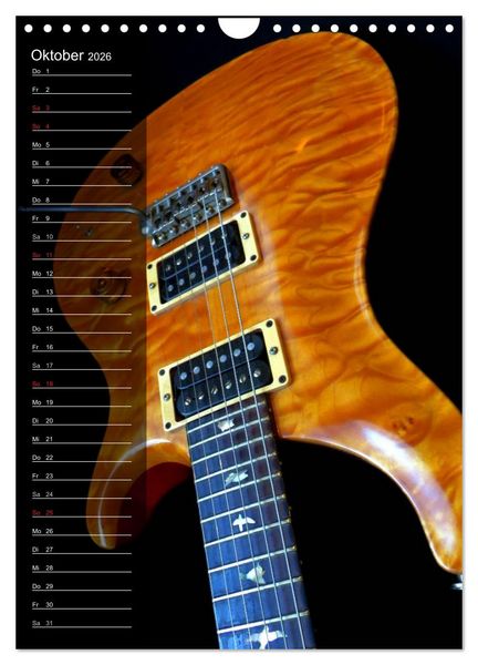 Produktbild: ROCKGITARREN in Szene gesetzt / Geburtstagskalender (Wandkalender 2026 DIN A4 hoch), CALVENDO Monatskalender