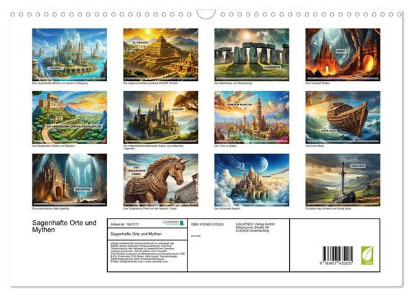 Produktbild: Sagenhafte Orte und Mythen (Wandkalender 2026 DIN A3 quer), CALVENDO Monatskalender
