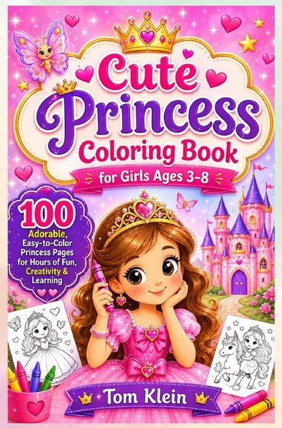 Produktbild: Cute Princess Coloring Book for Girls Ages 3&ndash;8